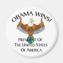 OBAMA GEWINNT Knopf Magnete