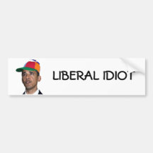 Obama, LIBERALER IDIOT-Aufkleber Autoaufkleber