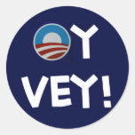 Obama oy vey runder sticker