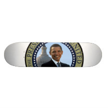 Obama-Porträt im GoldpräsidentenSiegel Skateboa Skateboardbrett