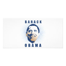 Obama rays Blau Individuelle Photo Karte