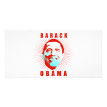 Obama rays Rot Photogrußkarten