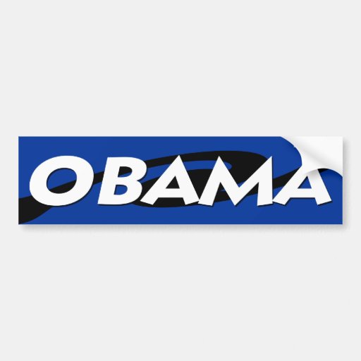 Obama-Schwarzes auf blauem Strudel-Entwurf Autosticker