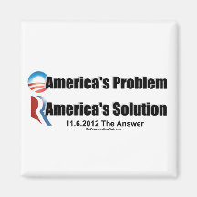 Obamas das Problem-Romney's die Lösung Kühlschrankmagnete