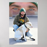 Obdachloser Mann u. Hund Posterdrucke