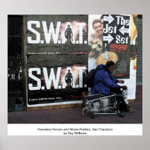 Obdachloser-und Film-Plakate, San Francisco