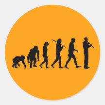 Oboe Evolution lustiges Oboist-Spaßgeschenk Runder Sticker