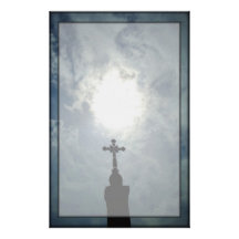 Offenes Himmelsbriefpapier des gotischen Friedhofs Bedrucktes Papier