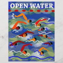 OFFENES WASSER Schwimmen Flyer Druck