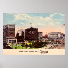 Öffentlicher Platz Clevelands Ohio, der Nord schau Plakat