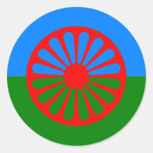 Offizielle Romany-Sinti und Romaflagge Runder Sticker