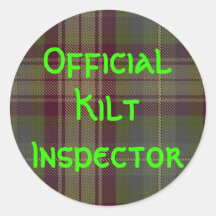 "Offizieller Kilt-Inspektor " Runde Aufkleber