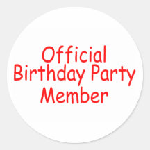 Offizielles Geburtstags-Party-Mitglied Sticker