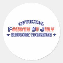 Offizielles viertes/4. des Juli-Feuerwerk-Technike Runde Sticker