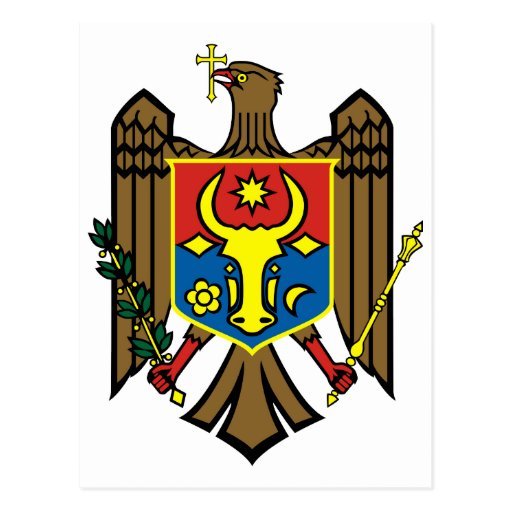 Offizielles Wappen Moldau Wappenkunde-Symbol Postkarte