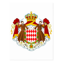 Offizielles Wappen Monacos Wappenkunde-Symbol Postkarten