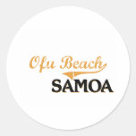 Ofu Strand-Samoa-Inseln Klassiker Runder Sticker