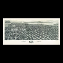 OKAY panoramische Karte Tulsas DIGITAL REMASTERED poster
