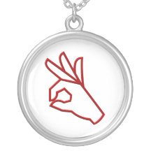 "Okay" Symbol Sterlingsilber-Halskette