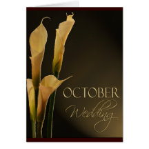 Oktober-Hochzeit Callalilienentwurf Grußkarte