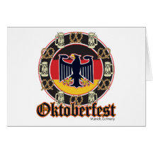 Oktoberfest Bier und Brezeln Grußkarte