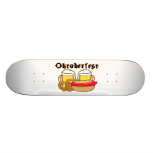 Oktoberfest Bratwurst & Beer Custom Skate Board