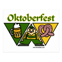 Oktoberfest Brezel-Postkarte
