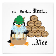 Oktoberfest Pinguin-Einladung