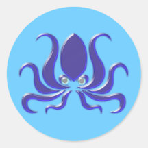 Oktopus Krake octopus kraken Runder Sticker