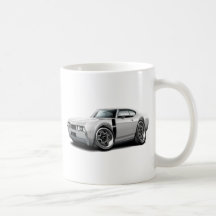 Olds 442 Weiß-Schwarzes Auto 1968 Tasse
