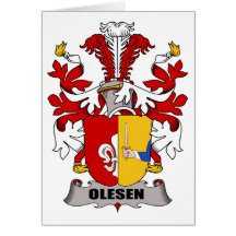 Olesen Familienwappen Grußkarten