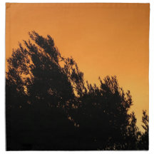 Olivenbaum-Silhouette am Sonnenuntergang Servietten