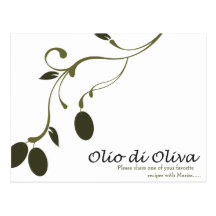 Olivenöl-Rezept-Karte Postkarte