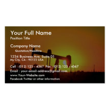 Ölquellepumpe am Sonnenuntergang, Illinois, USA Visitenkartenvorlagen