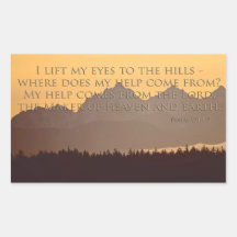 olympic mountains with psalm 121:1-2 sticker