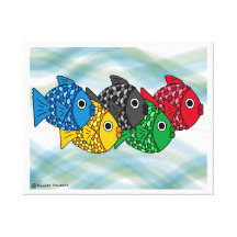 Olympische Fisch-Kunst Galerie Gefaltete Leinwand