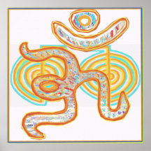 OM-Beschwörungsformel mit Reiki Cho Ku Rei Zeichen Poster