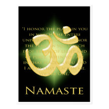 OM im Schwarzen u. im Gold - Namaste Postkarte