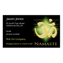 OM im Schwarzen u. im Gold - Namaste Visitenkarten