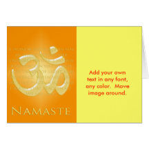 OM in den Orangen u. im Gold - Namaste Grußkarte