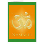 OM in den Orangen u. im Gold - Namaste Grußkarten