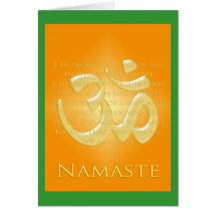 OM in den Orangen u. im Gold - Namaste Grußkarten
