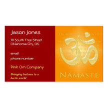 OM in den Orangen u. im Gold - Namaste Visitenkarten Vorlage