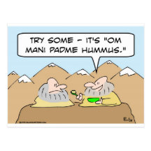 OM Mani padme Summen hummus Gurus Postkarten