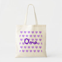 Oma in Lila Tragetasche