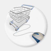 On-line-Internet-Einkaufskonzept Kühlschrankmagnete