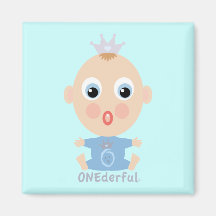 ONEderful BABY Gesicht - Blau Kühlschrankmagnet