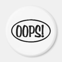 oops Oval Kühlschrankmagnete