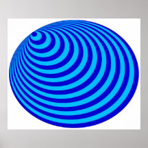 OPkunst-Bullaugen-exzentrisches blaues hellblaues Posterdrucke