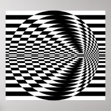 OPkunst, die konzentrische Kreise 01 kontrastiert Poster